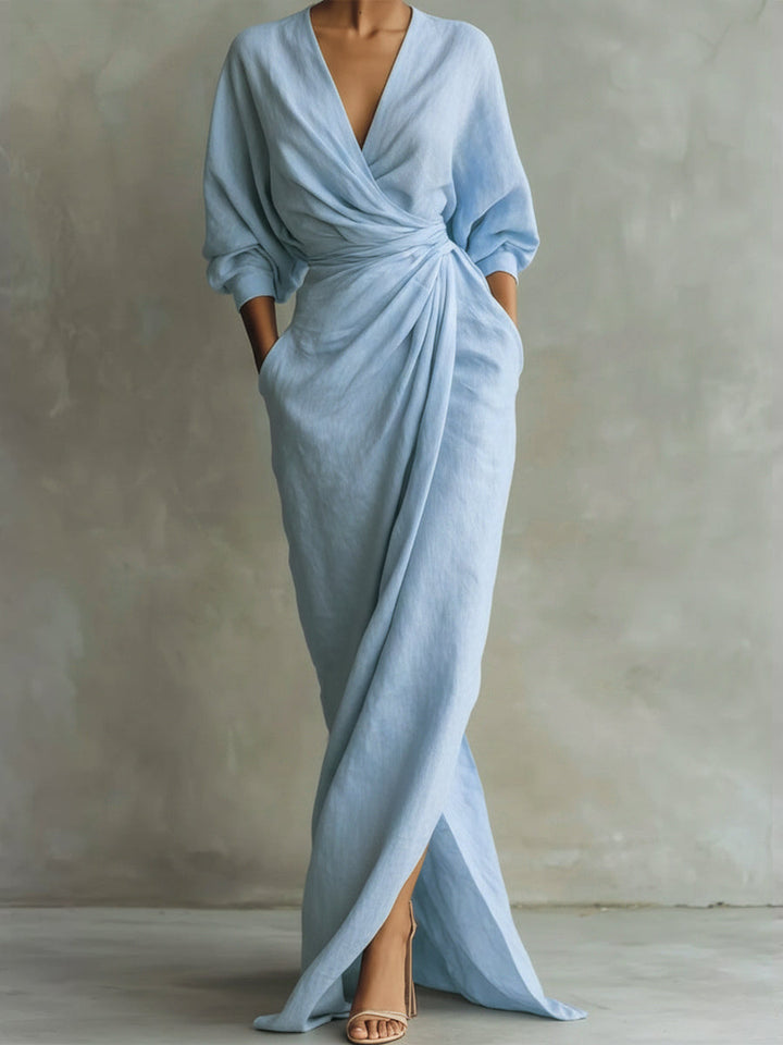Women's Linen And Cotton Extra-long Dress
